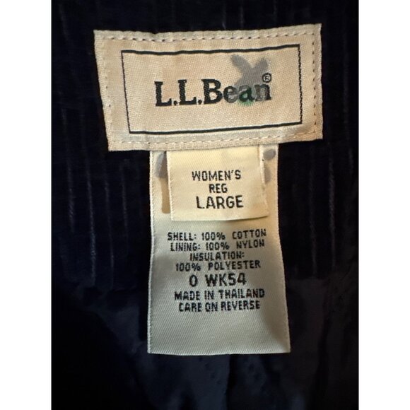 L.L.Bean Womens Double-Breasted Corduroy Jacket Large Navy Blue - Picture 3 of 8